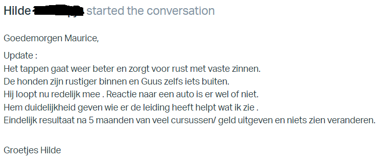 Hilde - eindelijk resultaat na 5 maanden van veel cursussen geld uitgeven en niets zien veranderen