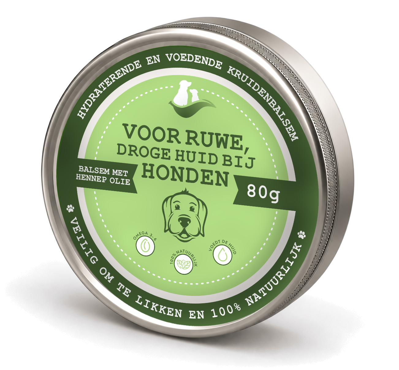 Balsem voor ruwe, droge huid bij honden, 80 gram blik