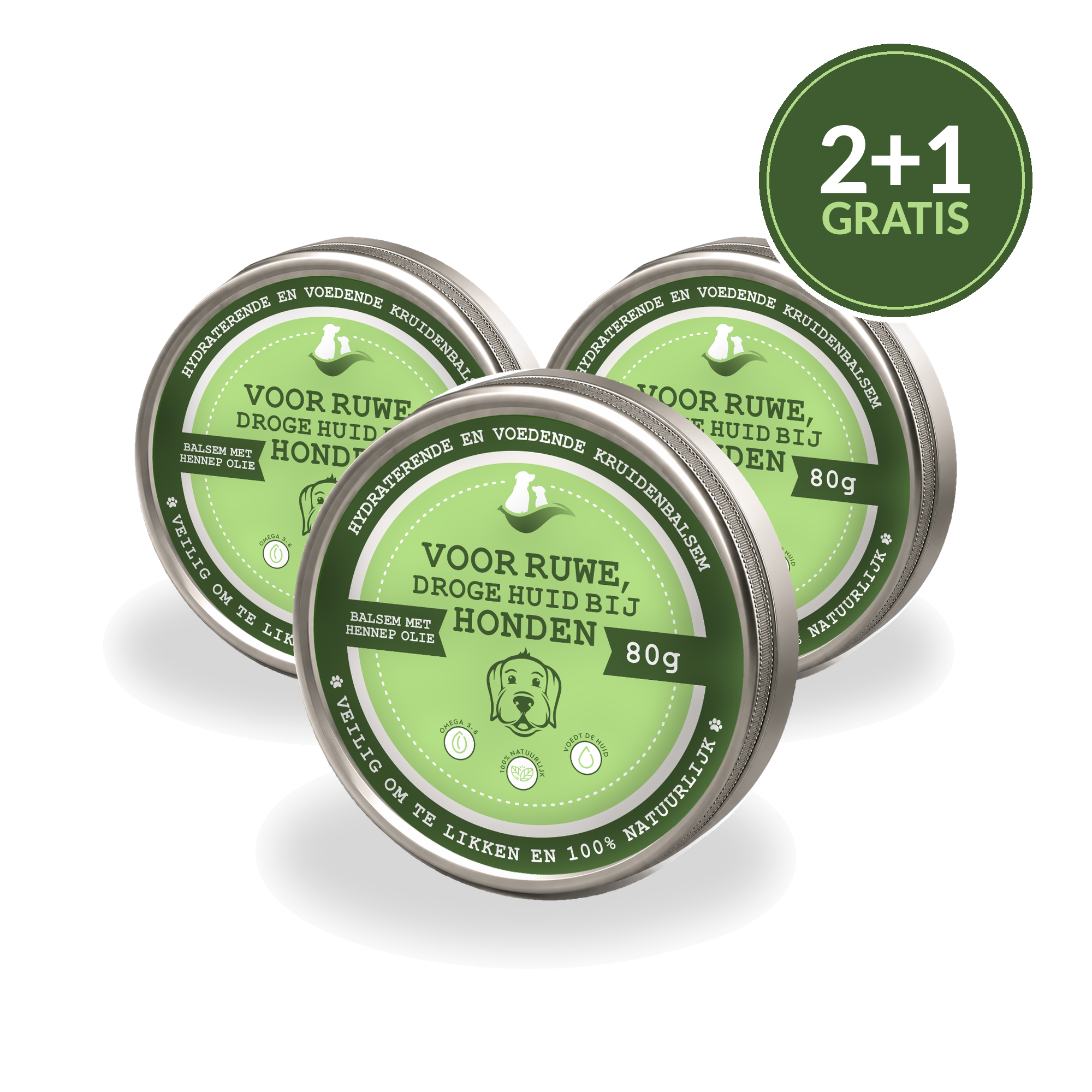 drie blikken hondenbalsem 2+1 gratis